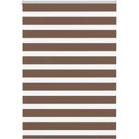 Berkfield Home Zebra Blind Brown 115x100 cm Fabric Width 110.9 cm Polyester
