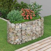 Berkfield Home Gabion Raised Bed Galvanised Iron 120x50x50 cm in Silver | Size: 120 x 50 x 50 cm