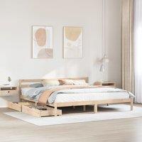 Berkfield Home Bed Frame without Mattress 180x200 cm Super King Solid Wood Pine in Brown