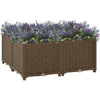 Berkfield Home Raised Bed 80x80x38 cm Polypropylene in Brown | Size: 80 x 80 x 38 cm