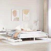 Berkfield Home Bed Frame without Mattress White 180x200 cm Super King Solid Wood Pine
