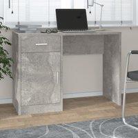 Berkfield Home Desk with Drawer&Cabinet Concrete Grey 100x40x73 cm Engineered Wood | Size: 100 x 40 x 73 cm