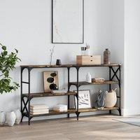 Berkfield Home Console Table Smoked Oak 150x29x76.5 cm Engineered Wood in Brown