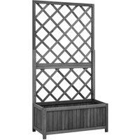 Berkfield Home Garden Trellis Planter Black 70x30x135 cm Solid Firwood | Size: 70 x 30 x 135 cm