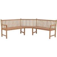 Berkfield Home Garden Corner Bench 185x185x90 cm Solid Teak Wood in Brown | Size: 185 x 185 x 90 cm