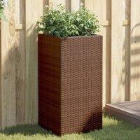 Berkfield Home Garden Planters 2 pcs Brown 40x40x80 cm Poly Rattan | Size: 40 x 40 x 80 cm