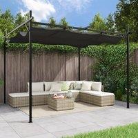 Berkfield Home Pergola with Retractable Roof Anthracite 295x292x230 cm in Black | Size: 295 x 292 x 230 cm