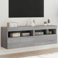 Berkfield Home TV Wall Cabinets with LED Lights 2 pcs Grey Sonoma 60x30x40 cm | Size: 60 x 30 x 40 cm