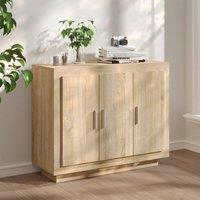 Berkfield Home Sideboard Sonoma Oak 92x35x75 cm Engineered Wood in Brown | Size: 92 x 35 x 75 cm