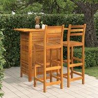 Berkfield Home 3 Piece Garden Bar Set Solid Wood Acacia in Brown