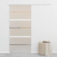Berkfield Home Sliding Door with Soft Stops ESG Glass & Aluminium 90x205 cm in Silver