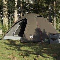 Berkfield Home Camping Tent Dome 4-Person Brown Waterproof