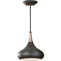 Netlighting Beso 1 Light Dome Ceiling Pendant Dark Bronze E27 in Brown