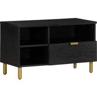 Berkfield Home TV Cabinet Black 80x33x46 cm Engineered Wood | Size: 80 x 33 x 46 cm