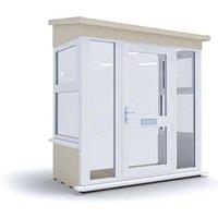Dunster House Composite AddPorch W2.0m x D1.0m, UPVC Windows & Doors, Right Config in White