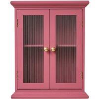 Melody Maison Raspberry Pink Reeded Glass Wall Cabinet in Dark Pink