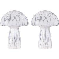 First Choice Lighting Set of 2 Confetti - White Glass Table Lamps
