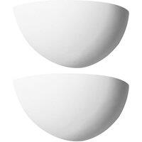 First Choice Lighting Set of 2 Eclipse - White Plaster E14 Wall Lights