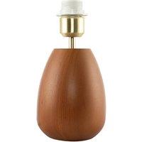 Happy Homewares Chunky Wooden Table Lamp Base with Mahogany Finish with Inline Switch in Brown