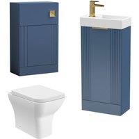 Balterley Cloakroom Suite Vanity Unit Tap Toilet Set - Blue