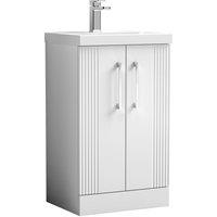Balterley Floor Standing 2 Door Vanity Unit - Thin-Edge Basin 500mm, Satin White