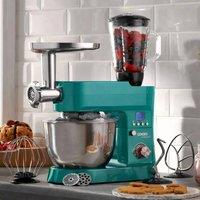 Cooks Professional Multifunction Stand Mixer 1200W with Mincer, Blender, 6.2L Mixing Bowl in Teal