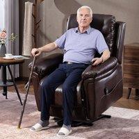 HOMCOM Massage Recliner Chair, Lift Chair with Heat, USB, Remote, Brown | Size: Armchair