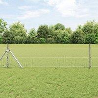 Berkfield Home Hexagon Fence 0.5x50 m Galvanised Steel in Silver
