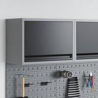 Berkfield Home Wall-Mounted Tool Cabinet with Gas-Lift Door - Black - 50 x 25 x 35 cm in Grey