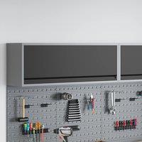 Berkfield Home Tool Cabinet Wall-Mounted with Gas-Lift Door Black 100x25x35 cm in Grey | Size: 100 x 25 x 35 cm