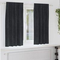 Berkfield Home Blackout Curtains with Top Tape 2 pcs Black Velvet