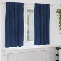 Berkfield Home Blackout Curtains with Top Tape 2 pcs Dark Blue Velvet