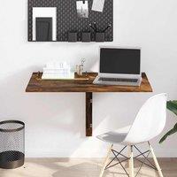 Berkfield Home Folding Wall Table Smoked Oak 100x60x56 cm Engineered Wood in Brown | Size: 100 x 60 x 56 cm
