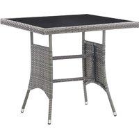Berkfield Home Garden Table Grey 80x80x74 cm Poly Rattan | Size: 80 x 80 x 74 cm