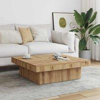 Berkfield Home Coffee Table Artisan Oak 90x90x28 cm Engineered Wood in Brown | Size: 90 x 90 x 28 cm