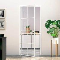 Berkfield Home Interior Door White 83x201.5 cm Tempered Glass&Aluminium Slim
