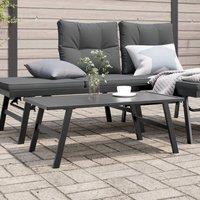 Berkfield Home Garden Coffee Table Black 90x45x35 cm Powder-coated Steel | Size: 90 x 45 x 35 cm