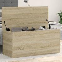 Berkfield Home Storage Box Sonoma Oak 100x42x46 cm Engineered Wood in Brown | Size: 100 x 42 x 46 cm