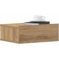 Berkfield Home Floating Nightstands 2 pcs Artisan Oak 40x32x15 cm Engineered Wood in Brown | Size: 40 x 32 x 15 cm