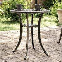 Berkfield Home Garden Table Bronze 48x53 cm Cast Aluminium in Brown | Size: 48x53 cm