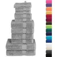 Berkfield Home 12 Piece Premium Towel Set SOLUND Grey 600 gsm