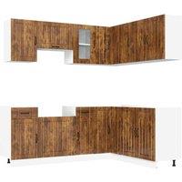 Berkfield Home 11 Piece Kitchen Cabinet Set Kalmar Smoked Oak Engineered Wood in Brown