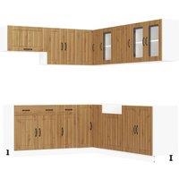 Berkfield Home 11 Piece Kitchen Cabinet Set Lucca Artisan Oak Engineered Wood in Brown