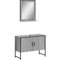 Berkfield Home 2 Piece Bathroom Cabinet Set Grey Sonoma Engineered Wood