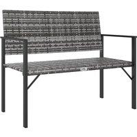 Berkfield Home 2-Seater Garden Bench Grey Poly Rattan