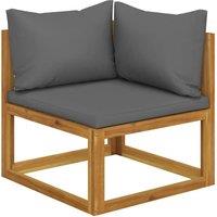 Berkfield Home 2-seater Garden Bench with Dark Grey Cushions (UK/IE/FI/NO only) in Brown