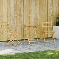 Berkfield Home 3 Piece Bistro Set Bamboo in Light Tan