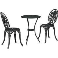 Berkfield Home 3 Piece Garden Bistro Set Black Cast Aluminium