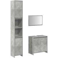 Berkfield Home 3 Piece Bathroom Furniture Set Concrete Grey Engineered Wood