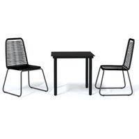 Berkfield Home 3 Piece Garden Dining Set Black